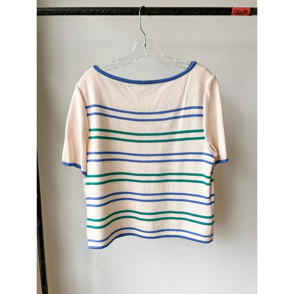 ST. JOHN COLLECTION Women's Cream/Blue Stripe 3 Piece Knit Skirt Set sz Assorted - Picture 14 of 16